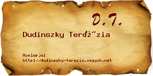 Dudinszky Terézia névjegykártya