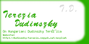 terezia dudinszky business card